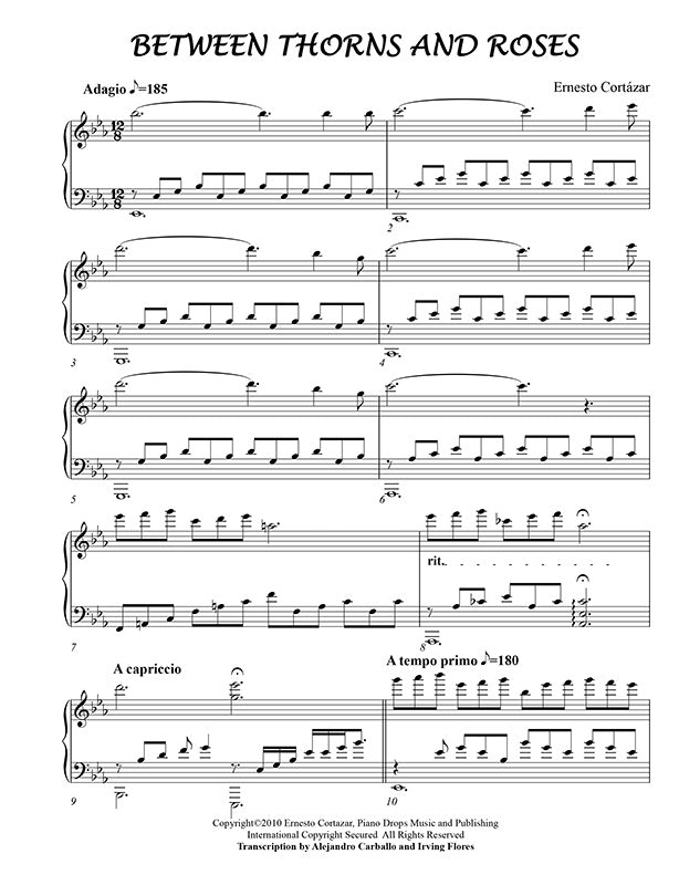 Between Thorns And Roses Sheet Music Composed by Ernesto Cortazar