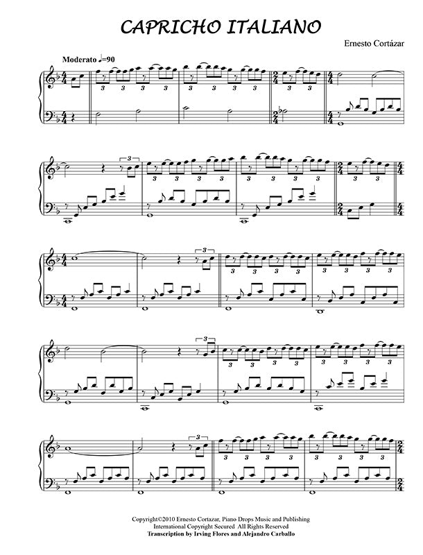 Capricho Italiano Sheet Music Composed by Ernesto Cortazar