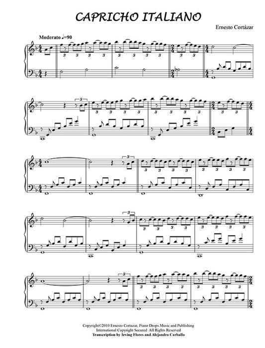 Capricho Italiano Sheet Music Composed by Ernesto Cortazar