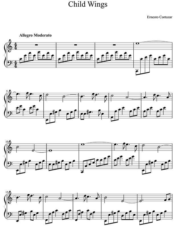 Child Wings Sheet Music Composed by Ernesto Cortazar