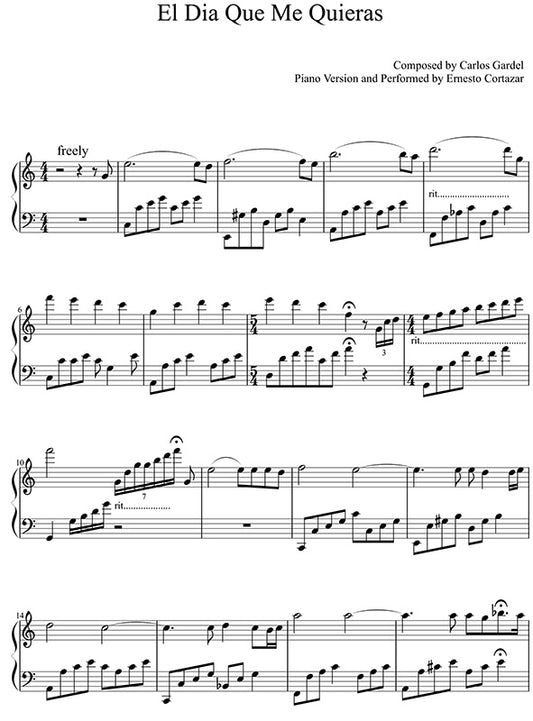 El Dia Que Me Quieras Sheet Music Performed by Ernesto Cortazar