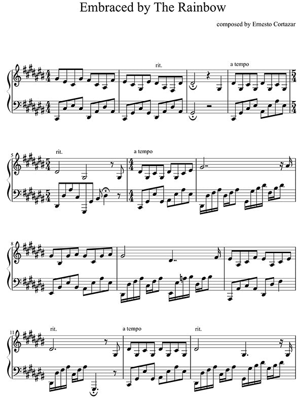 Embraced By The Rainbow Sheet Music Composed by Ernesto Cortazar