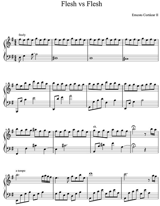 Flesh vs Flesh Piano Sheet Music Composed by Ernesto Cortazar
