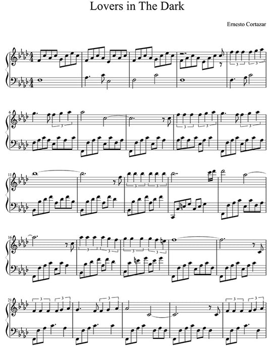 Lovers in The Dark Piano Sheet Music Composed by Ernesto Cortazar