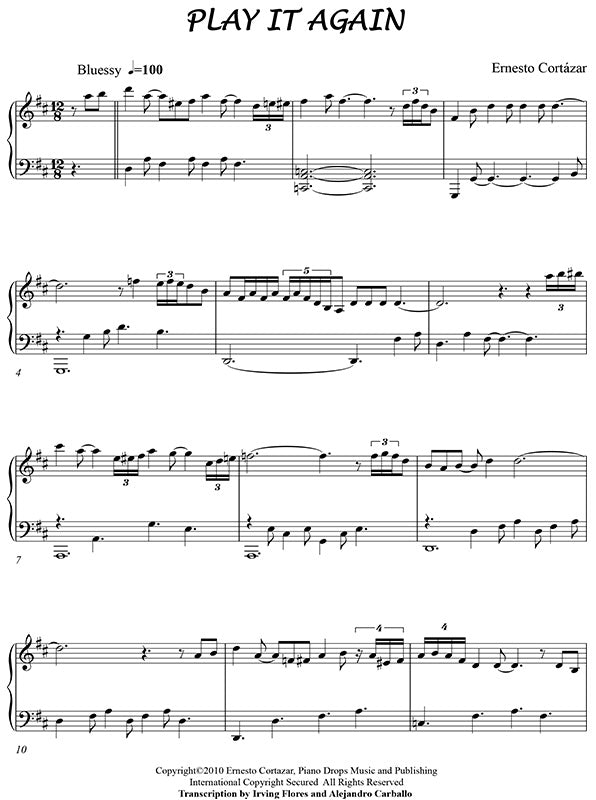 Play It Again Piano Sheet Music Composed by Ernesto Cortazar