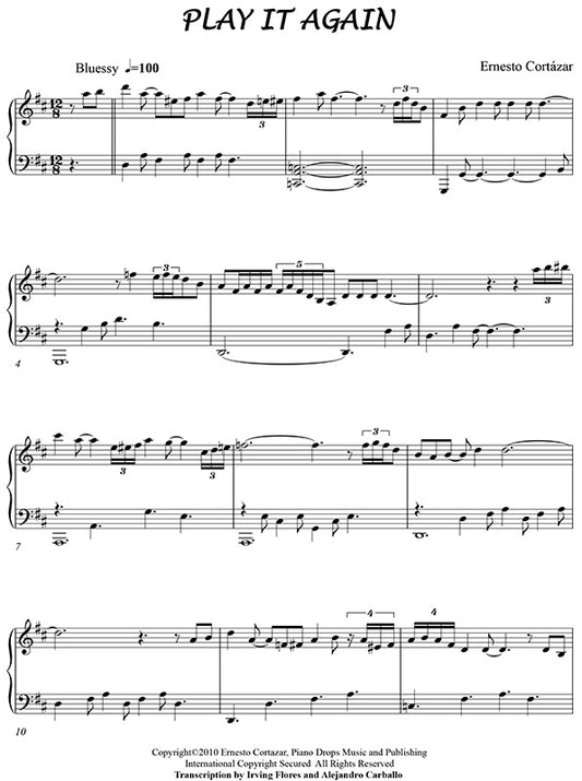 Play It Again Piano Sheet Music Composed by Ernesto Cortazar