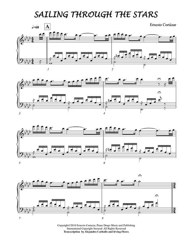 Sailing Through The Stars Piano Sheet Music Composed by Ernesto Cortazar