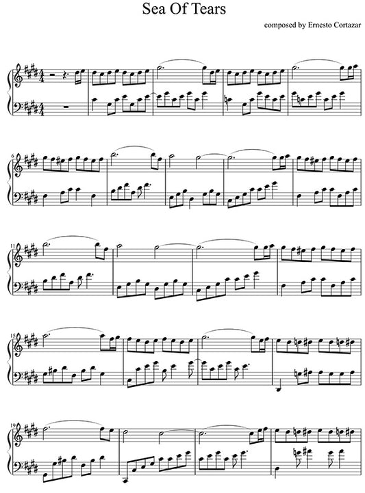 Sea Of Tears Piano Sheet Music Composed by Ernesto Cortazar