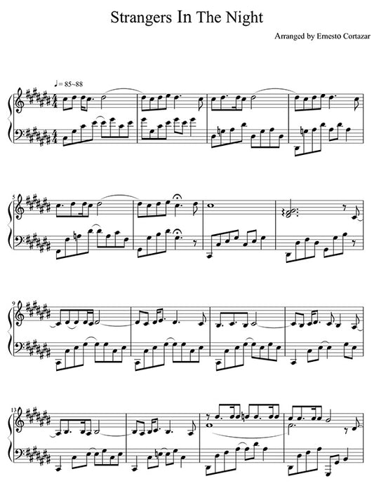 Strangers In The Night Piano Sheet Music Performed by Ernesto Cortazar