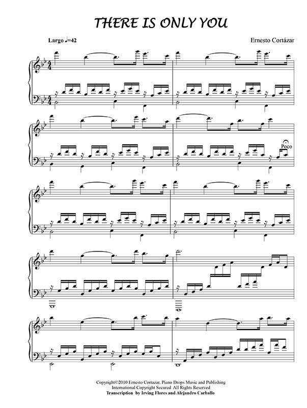 There Is Only You Piano Sheet Music Composed by Ernesto Cortazar