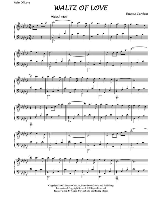 Waltz Of Love Piano Sheet Music Composed by Ernesto Cortazar