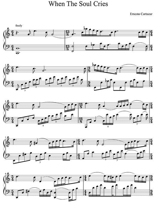 When The Soul Cries Piano Sheet Music Composed by Ernesto Cortazar