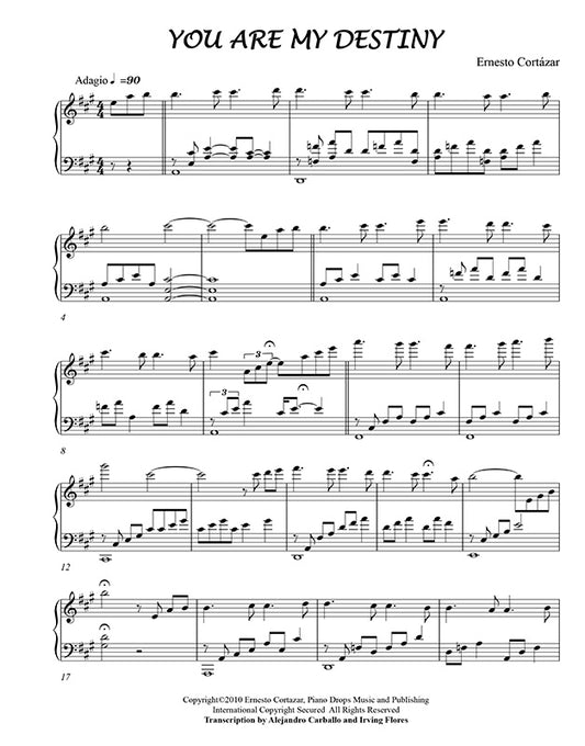 You Are My Destiny Piano Sheet Music Composed by Ernesto Cortazar