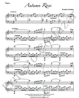 “Autumn Rose - Sheet Music” Now Available on ErnestoCortazar.net