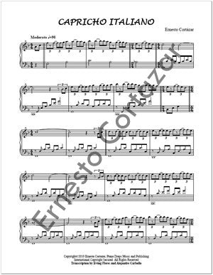 Capricho Italiano - Sheet Music now available on ErnestoCortazar.net