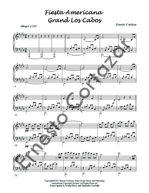 Fiesta Americana Grand Los Cabos - Piano Sheet Music now available on ErnestoCortazar.net