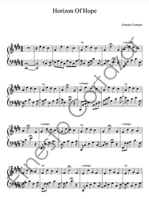 Horizon of Hope - Piano Sheet Music now available on ErnestoCortazar.net