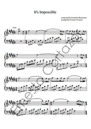 It's Impossible - Piano Sheet Music now available on ErnestoCortazar.net