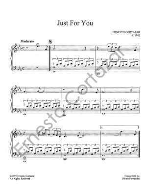 “Just For You - Sheet Music” Now Available on ErnestoCortazar.net