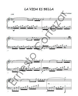 La Vida Es Bella - Sheet Music now available on ErnestoCortazar.net