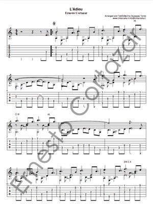 L'adieu - GUITAR Sheet Music now available on ErnestoCortazar.net