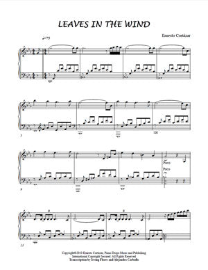 Leaves In The Wind - Sheet Music now available on ErnestoCortazar.net