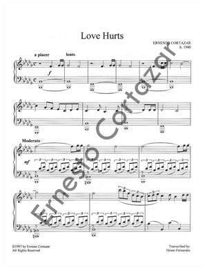 Love Hurts - Sheet Music now available on ErnestoCortazar.net