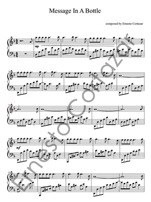 Message In A Bottle - Piano Sheet Music now available on ErnestoCortazar.net