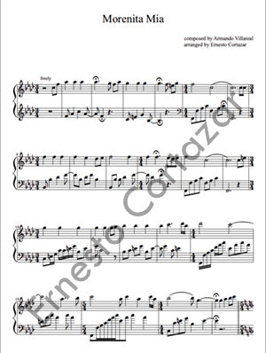 Morenita Mia - Piano Sheet Music now available on ErnestoCortazar.net