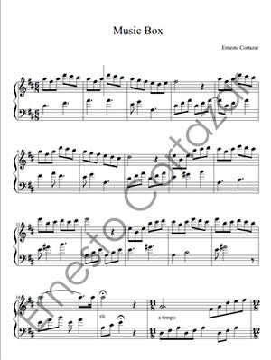 Music Box - Piano Sheet Music now available on ErnestoCortazar.net