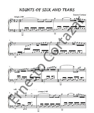 Nights Of Silk and Tears - Sheet Music now available on ErnestoCortazar.net