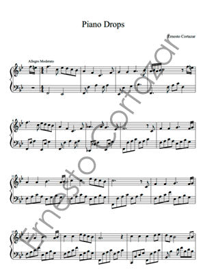 Piano Drops - Piano Sheet Music now available on ErnestoCortazar.net