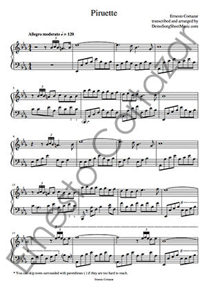 Piruette - Piano Sheet Music now available on ErnestoCortazar.net
