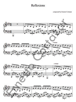 Reflexions - Piano Sheet Music now available on ErnestoCortazar.net