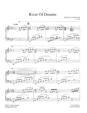 "River Of Dreams - Sheet Music" is now available on ErnestoCortazar.net