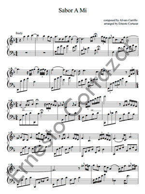 Sabor a Mi - Piano Sheet Music now available on ErnestoCortazar.net