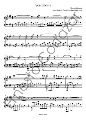 Sentiments - Piano Sheet Music now available on ErnestoCortazar.net