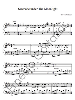Serenade Under The Moonlight - Piano Sheet Music now available on ErnestoCortazar.net