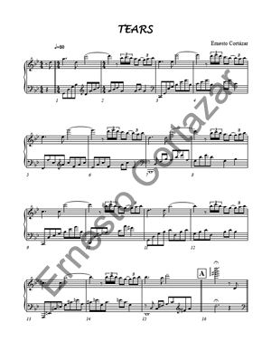 Tears - Sheet Music now available on ErnestoCortazar.net