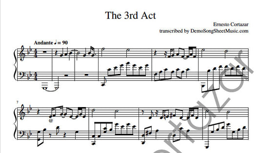 The 3rd Act - Piano Sheet Music now available on ErnestoCortazar.net