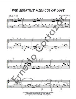 The Greatest Miracle Of Love - Sheet Music now available on ErnestoCortazar.net