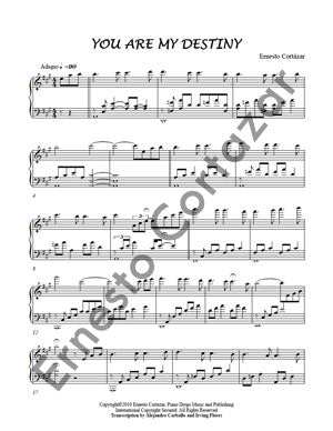 You Are My Destiny - Sheet Music now available on ErnestoCortazar.net