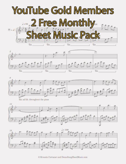YouTube-Gold Member - 2 Free Sheet Music Pack