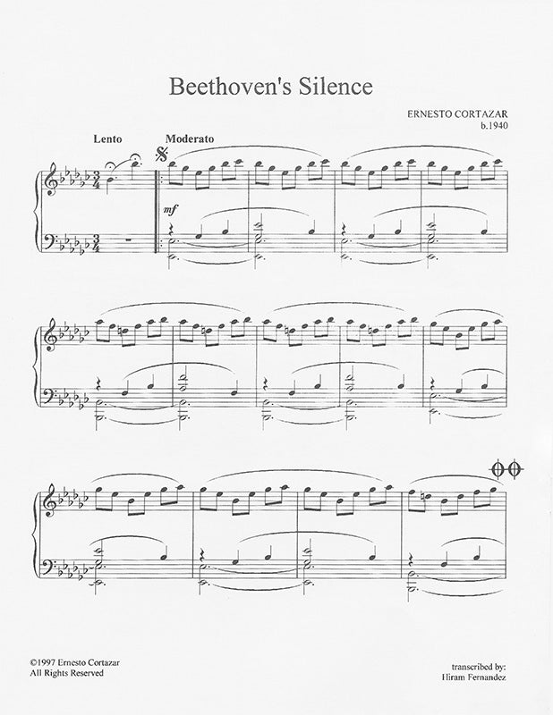 Beethoven's Silence Sheet Music Composed by Ernesto Cortazar