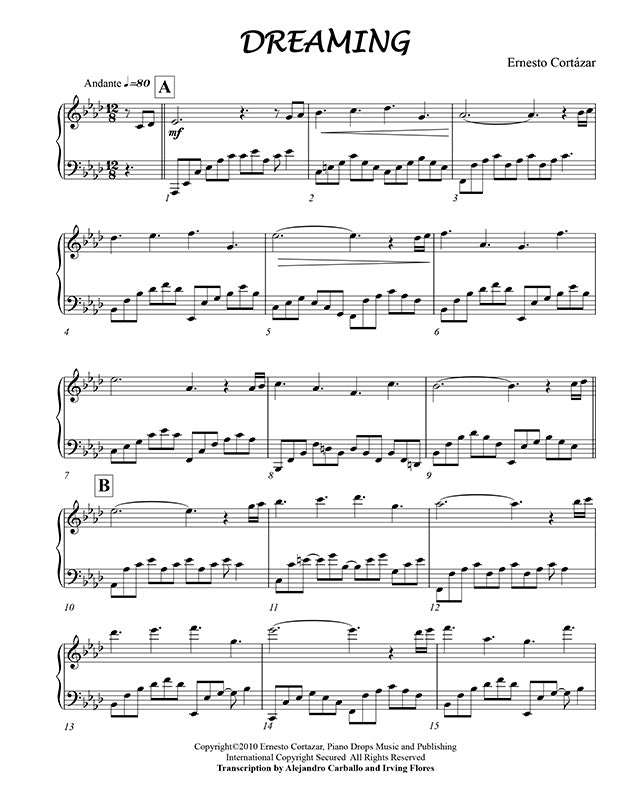 Dreaming Sheet Music Composed by Ernesto Cortazar