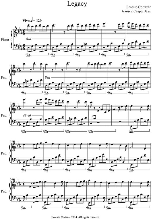 Legacy Piano Sheet Music Composed by Ernesto Cortazar III