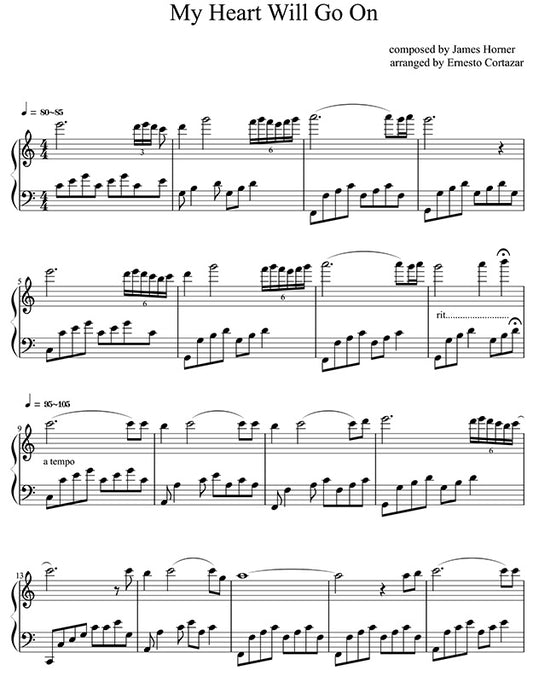 My Heart Will Go On (Love Theme Titanic) Piano Sheet Music Performed by Ernesto Cortazar