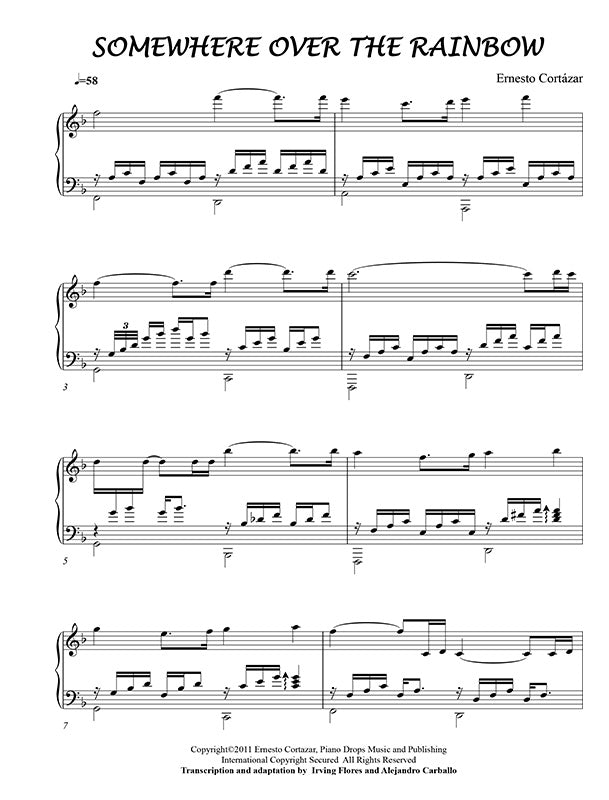 Somewhere Over The Rainbow Piano Sheet Music Performed by Ernesto Cortazar
