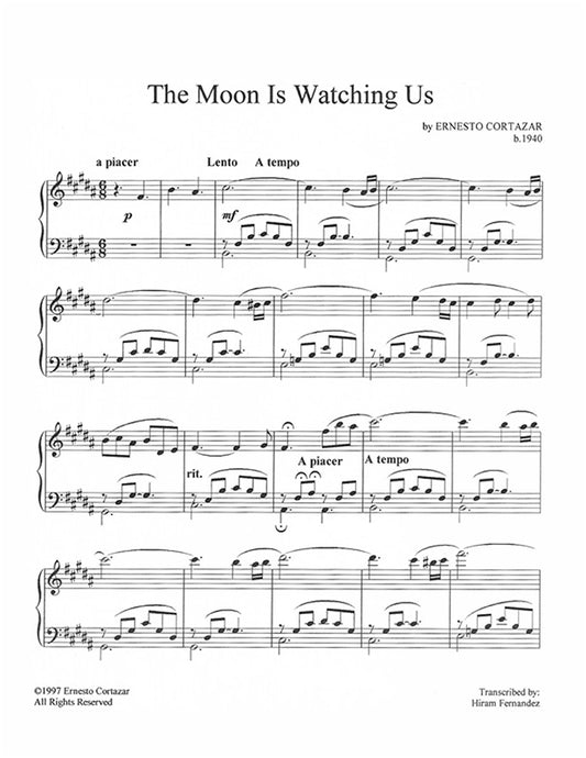 The Moon Is Watching Us Piano Sheet Music Composed by Ernesto Cortazar